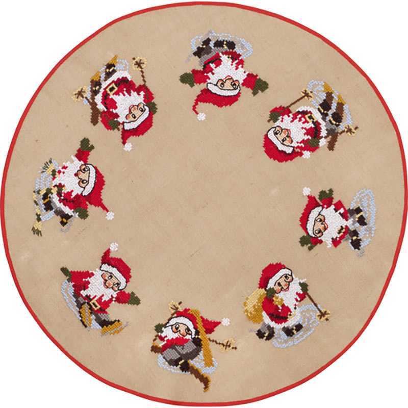 Juletræstæppe Broderikit Nisseløjer