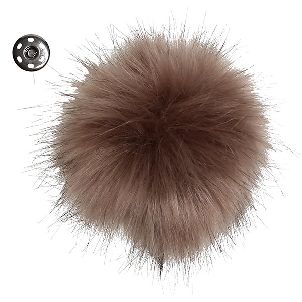 Go Handmade Pompon m. trykknap, 10 cm 17271 Brun