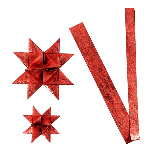 Stjernestrimler rød silke