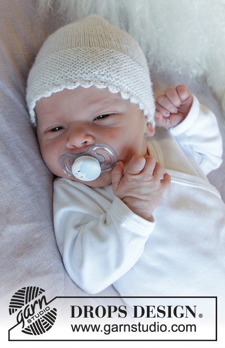 33-17 Baby Pearl Hat by DROPS Design