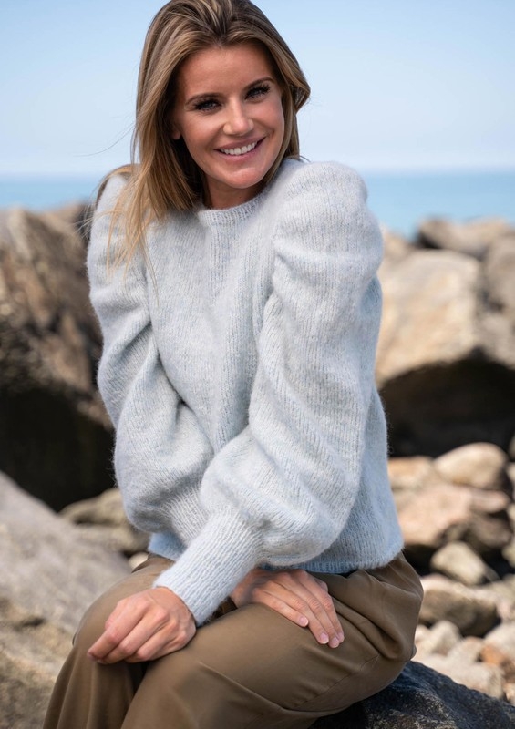 1816 Sweater med rynkede ærmekupler