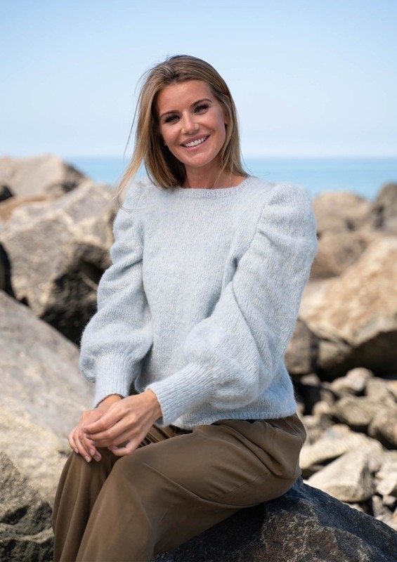 1816 Sweater med rynkede ærmekupler