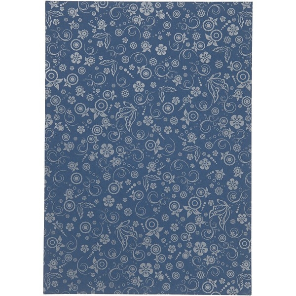 Papir, A4, svagt sølvprint, blå