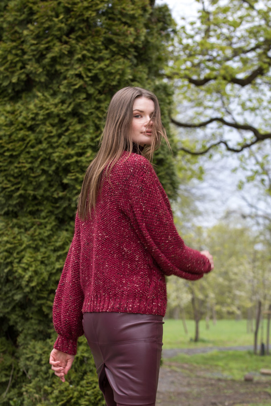 DSA79-12 Catrina Cardigan Dyp Rød