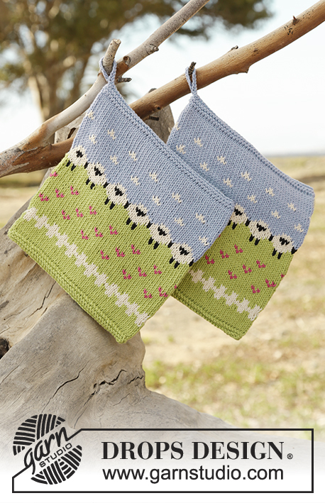 178-20 Summer Grazing Potholder by DROPS Design