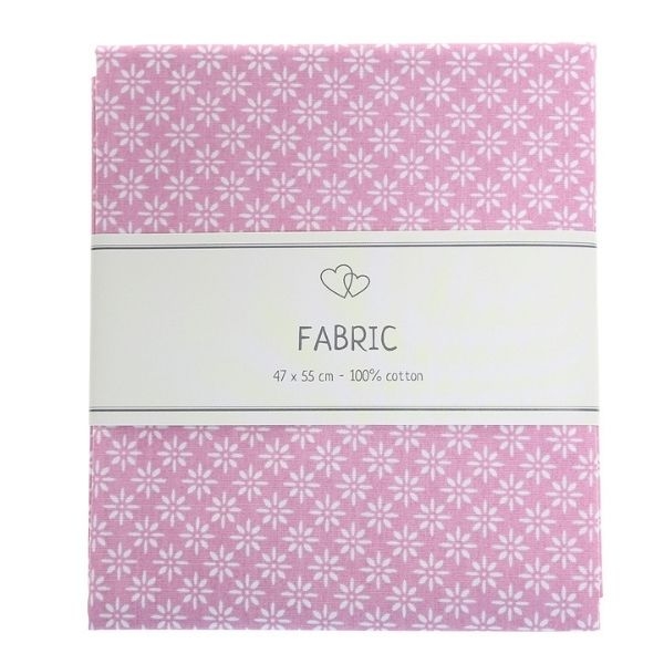 Go Handmade Stof Pink med blomster