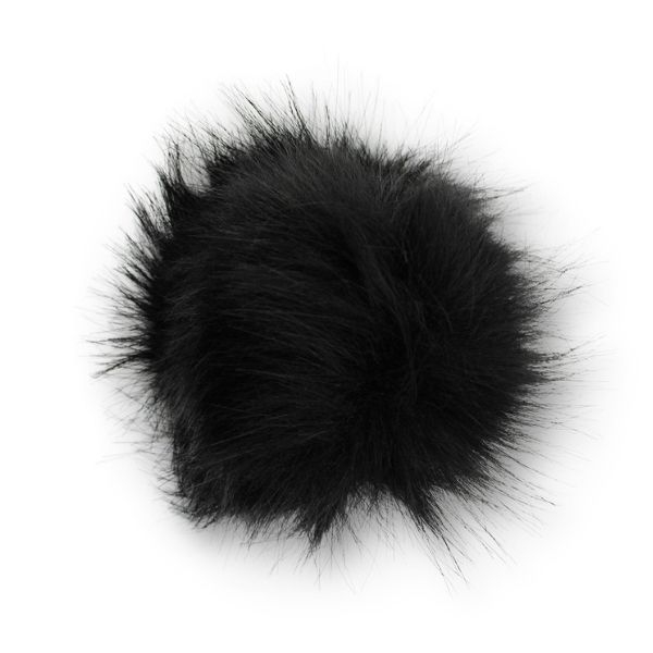 Pompon Akryl, 12 cm Musta