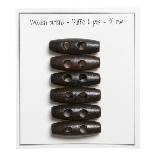 Go Handmade Duffle 30 mm, 6 Stk Mørkebrun