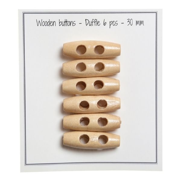 Go Handmade Duffle 30 mm, 6 Stk Natural