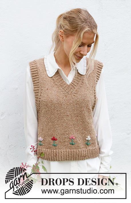 222-42 May Flowers Vest by DROPS Design