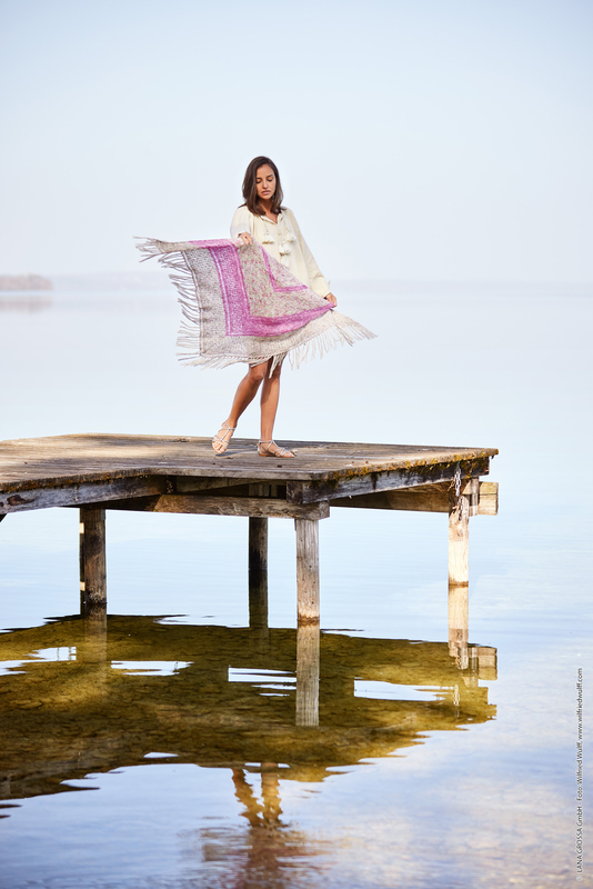 02-02 Trekantet Sjal i Allora Hand-Dyed