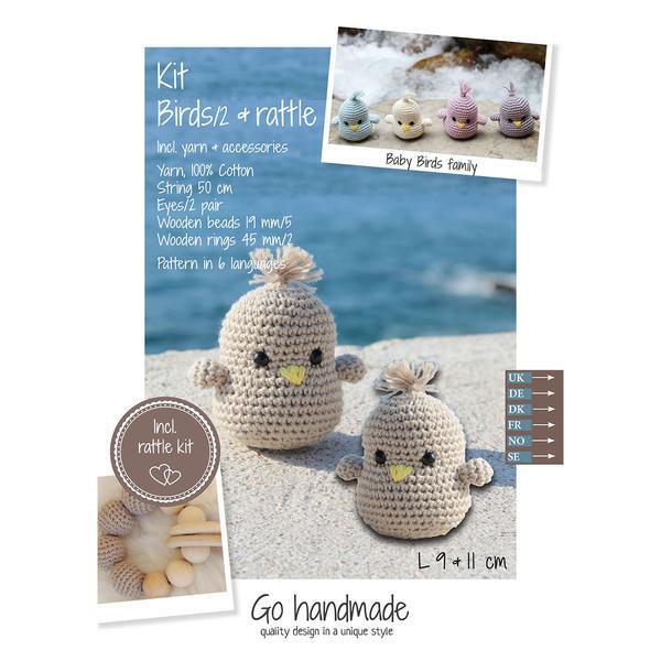 Go Handmade Hæklekit Baby Fugle og rangle