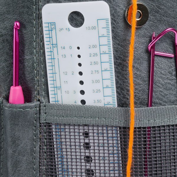 Skuldertaske til garn lille, grå