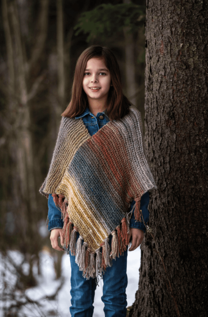 92378 Yksinkertainen ainaoikeaommel lasten poncho