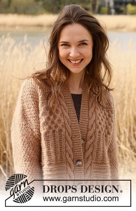 235-2 Cracked Walnuts Jacket by DROPS Design