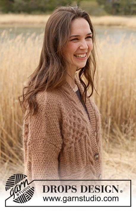 235-2 Cracked Walnuts Jacket by DROPS Design