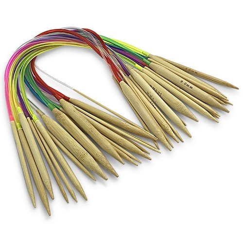 HobbyArts BambooPyöreä neulasetti, 18 kokoa, 2-10 mm - 40 cm