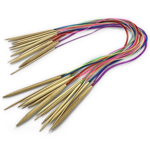 HobbyArts Bamboo Pyöreä neulasetti, 18 kokoa, 2-10 mm - 80 cm