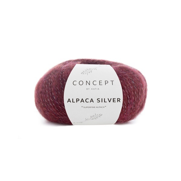 Katia Alpaca Silver 259 Burgundin punainen-hopea