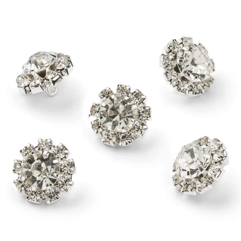 HobbyArtsin Strassinapit, valkoiset, 13 mm, 5 kpl