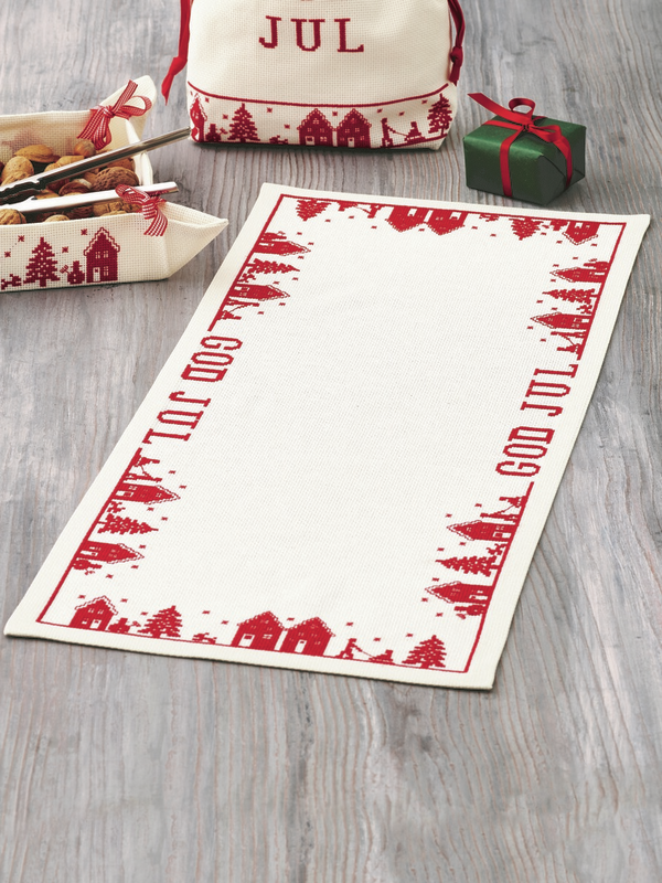 Permin Joulubrodeeraus - Talot/Hauskaa joulua 28x64cm