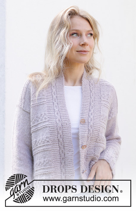 243-18 Lavender Romance Cardigan by DROPS Design
