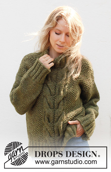 244-32 Moss Vine Sweater by DROPS Design