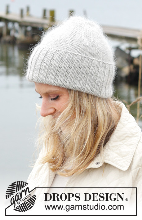 242-48 Silver Day Hat by DROPS Design