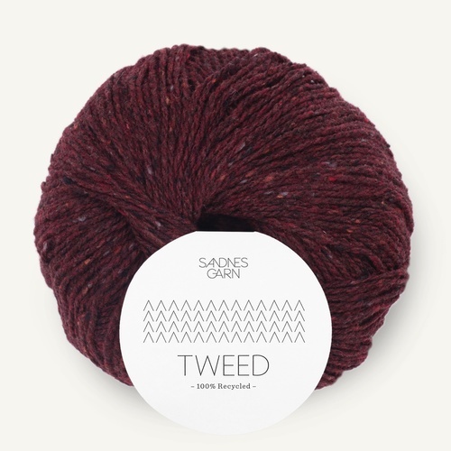 Sandnes Tweed Recycled 4085 Viininpunainen
