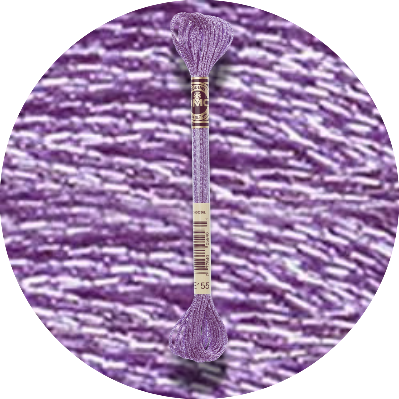 DMC Mouliné Light Effects E155 Metallinen malva