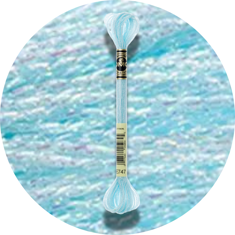 DMC Mouliné Light Effects E747 Helmiäinen sininen merisumu