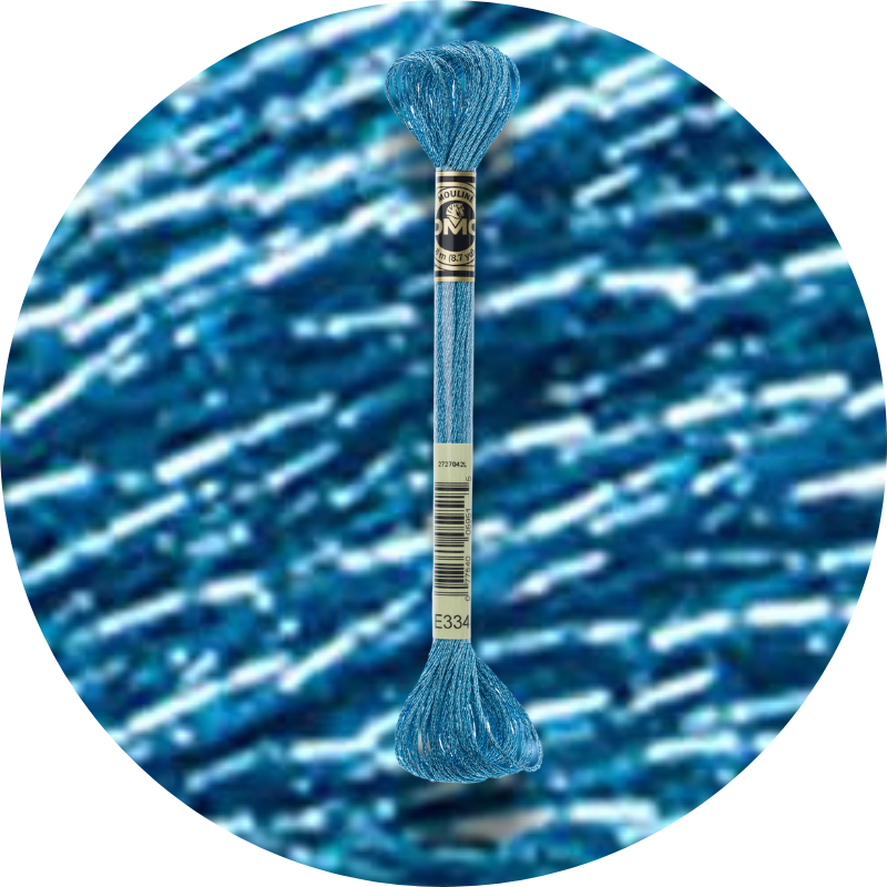 DMC Mouliné Light Effects E334 Vaalea indigo