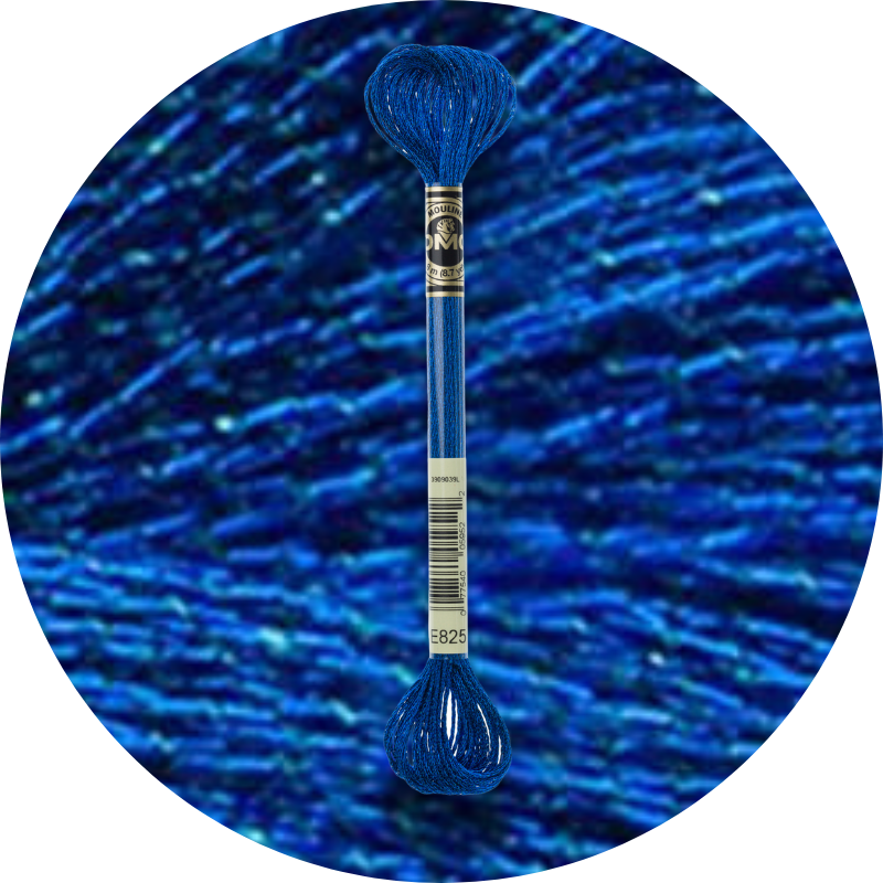 DMC Mouliné Light Effects E825 Metallinen gentianansininen