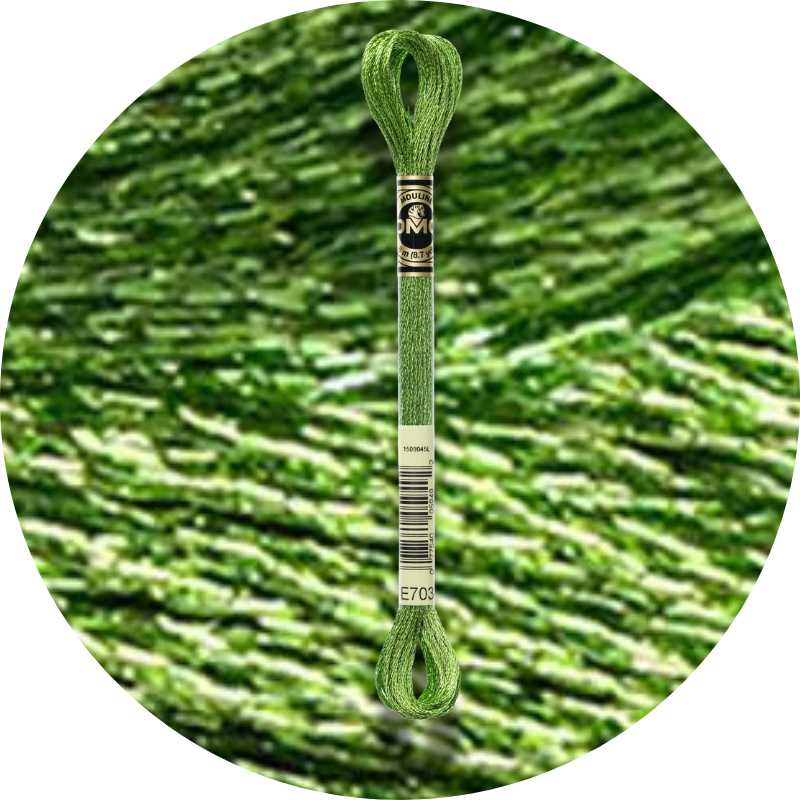 DMC Mouliné Light Effects E703 Metallinen keväänvihreä