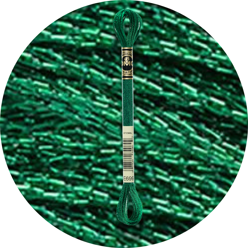 DMC Mouliné Light Effects E699 Metallinen sokeroitu hedelmä