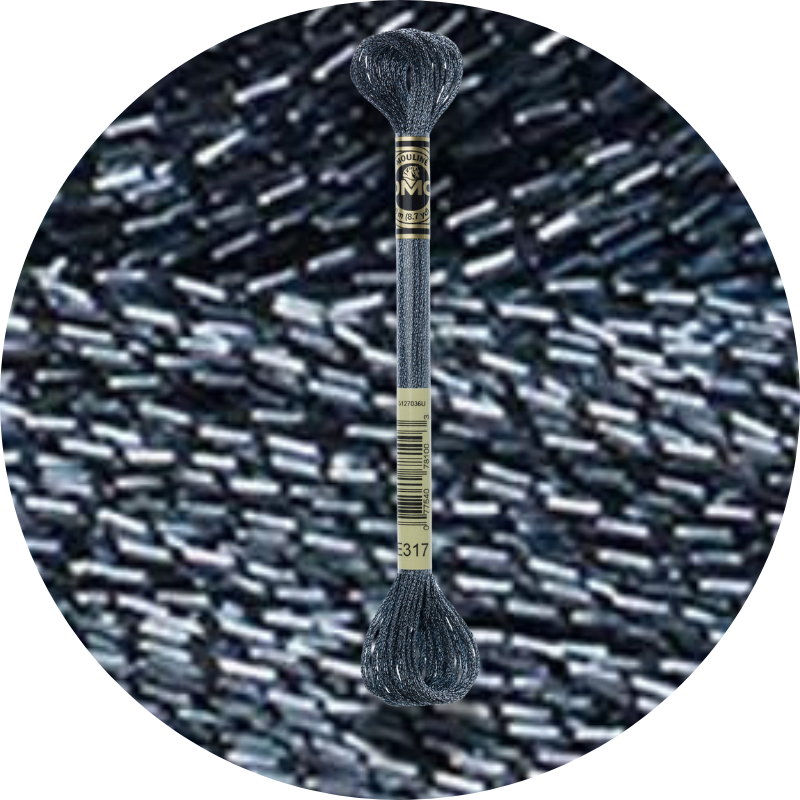 DMC Mouliné Light Effects E317 Metallinen teräs