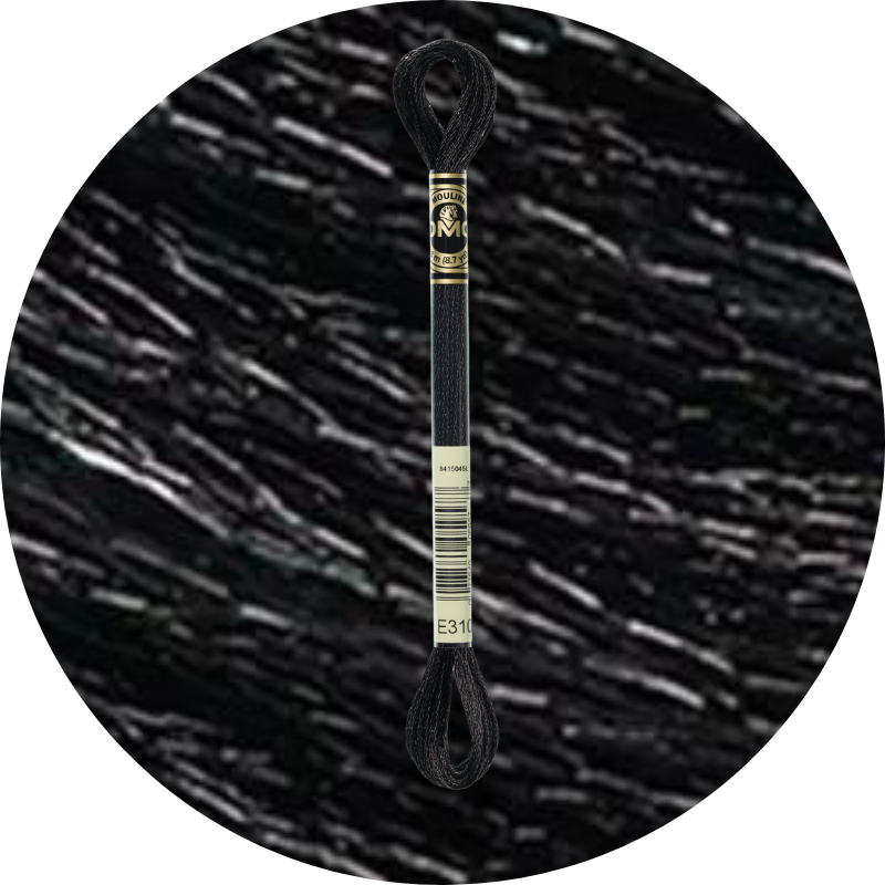 DMC Mouliné Light Effects E310 Metallinen musta
