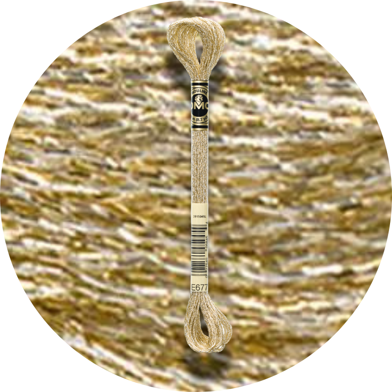 DMC Mouliné Light Effects E677 Metallinen hiekka
