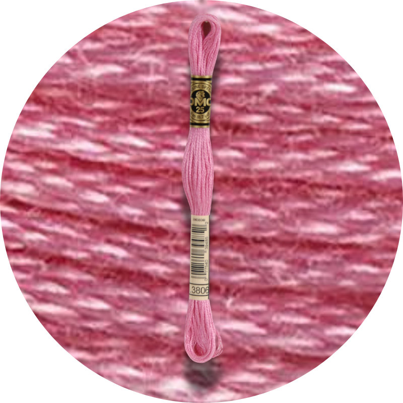 DMC Mouliné Spécial 25, Punaisen/Keltaisen/Oranssin sävyt 3806