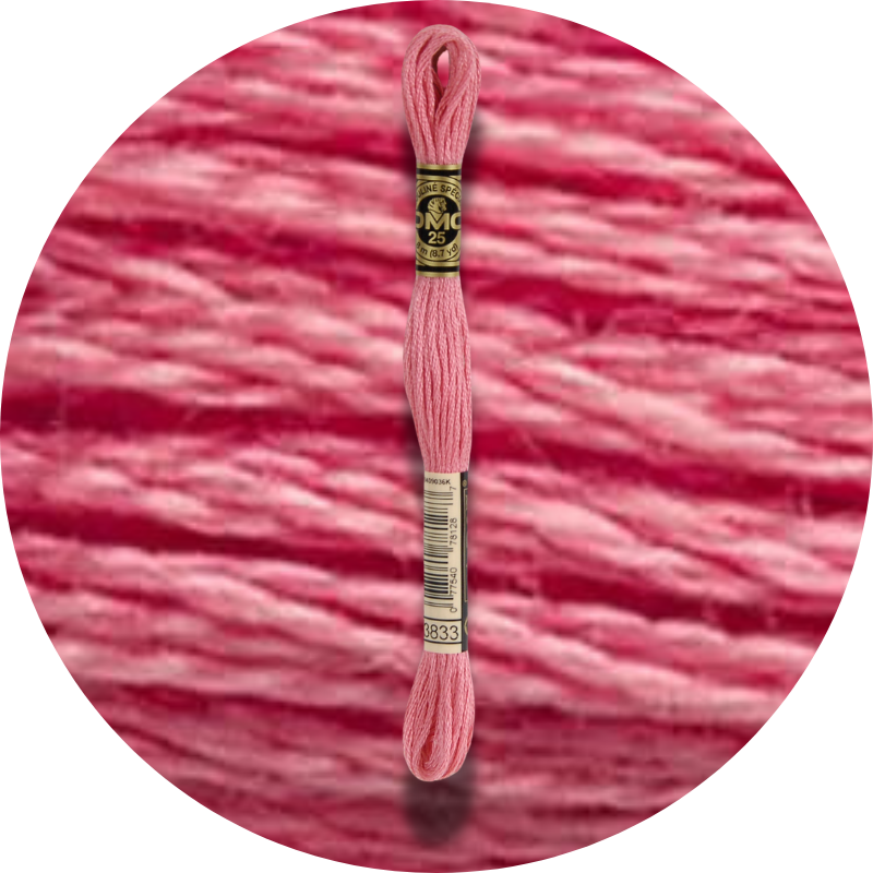 DMC Mouliné Spécial 25, Punaisen/Keltaisen/Oranssin sävyt 3833