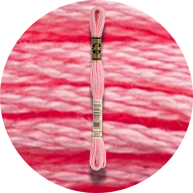 DMC Mouliné Spécial 25, Punaisen/Keltaisen/Oranssin sävyt 0957