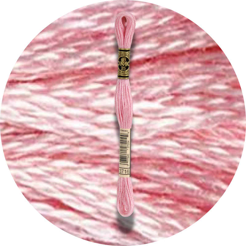 DMC Mouliné Spécial 25, Punaisen/Keltaisen/Oranssin sävyt 3716