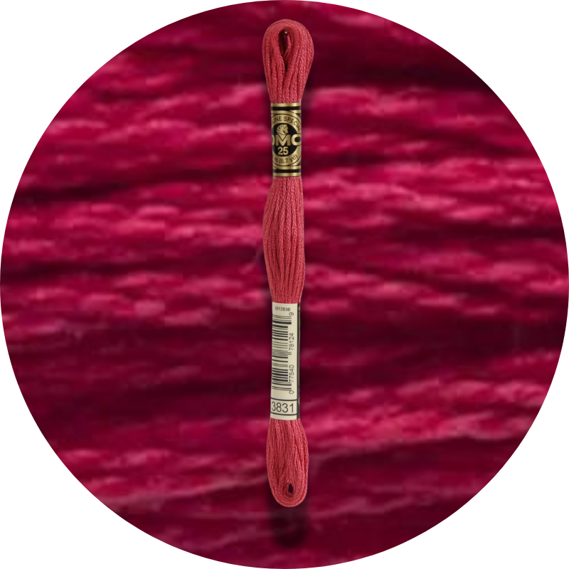 DMC Mouliné Spécial 25, Punaisen/Keltaisen/Oranssin sävyt 3831