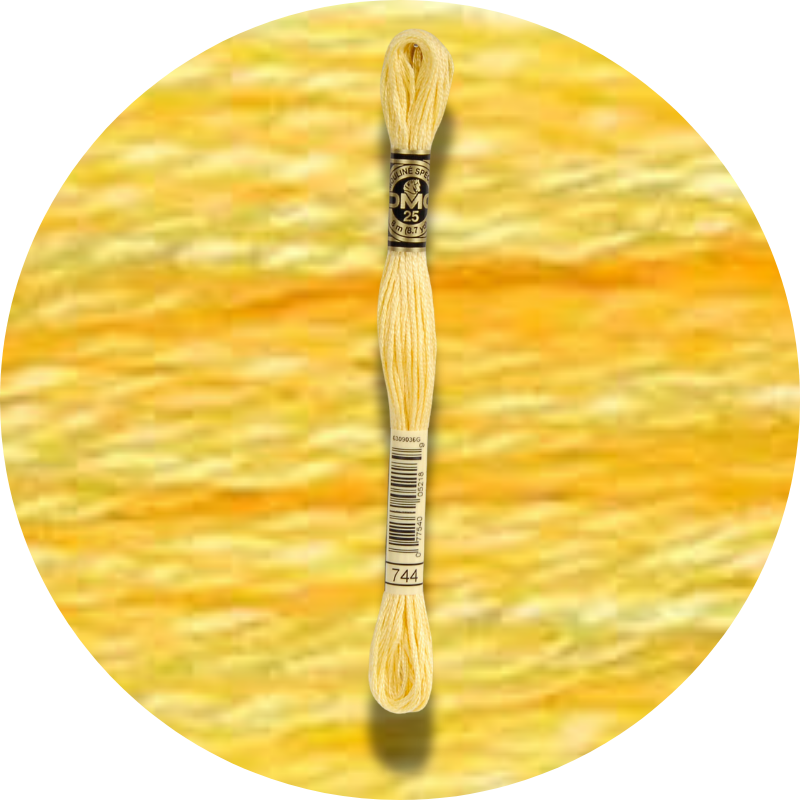 DMC Mouliné Spécial 25, Punaisen/Keltaisen/Oranssin sävyt 0744