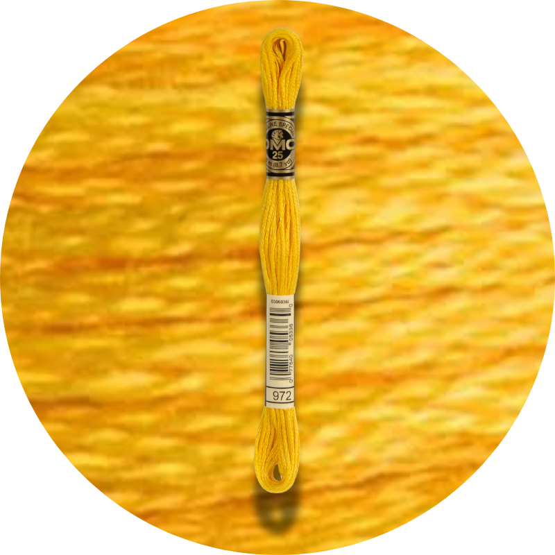 DMC Mouliné Spécial 25, Punaisen/Keltaisen/Oranssin sävyt 0972