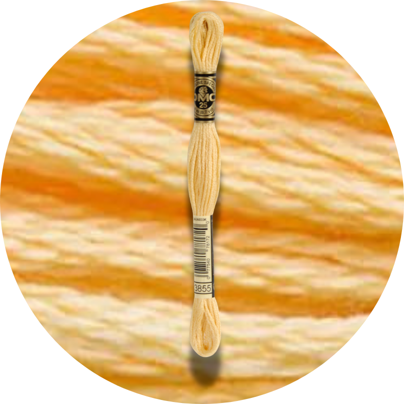 DMC Mouliné Spécial 25, Punaisen/Keltaisen/Oranssin sävyt 3855