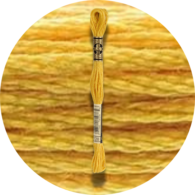 DMC Mouliné Spécial 25, Punaisen/Keltaisen/Oranssin sävyt 0728