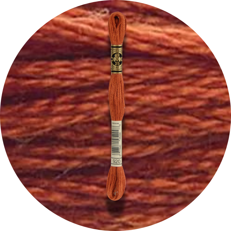 DMC Mouliné Spécial 25, Punaisen/Keltaisen/Oranssin sävyt 0920
