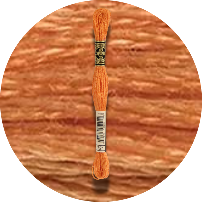 DMC Mouliné Spécial 25, Punaisen/Keltaisen/Oranssin sävyt 0721