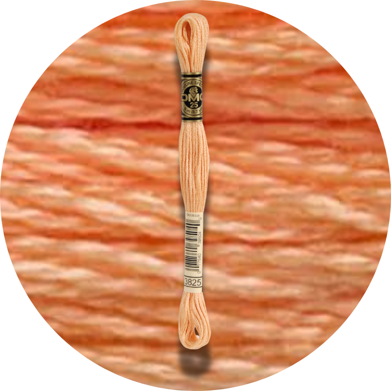 DMC Mouliné Spécial 25, Punaisen/Keltaisen/Oranssin sävyt 3825